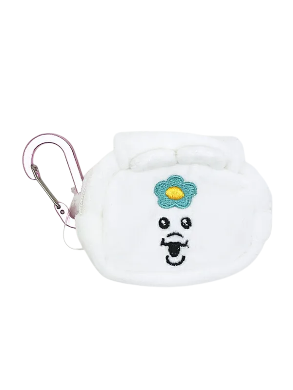 Npochamu Mini Pouch with Carabiner White