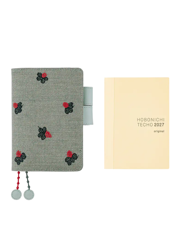 Hobonichi Techo 2027 A6 Cover – Mina Perhonen “Light Berry” (Green)