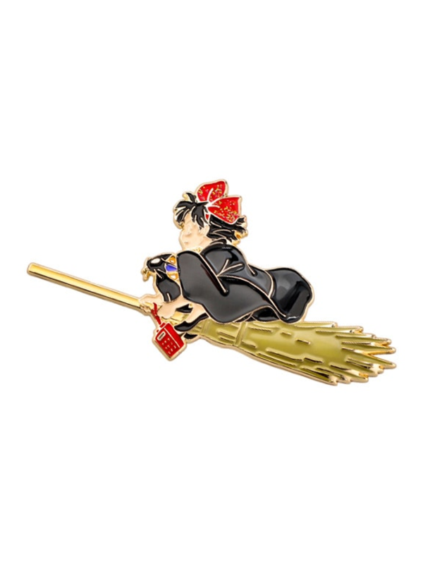 Metal Brooch: Kiki on Broom (GB-08)