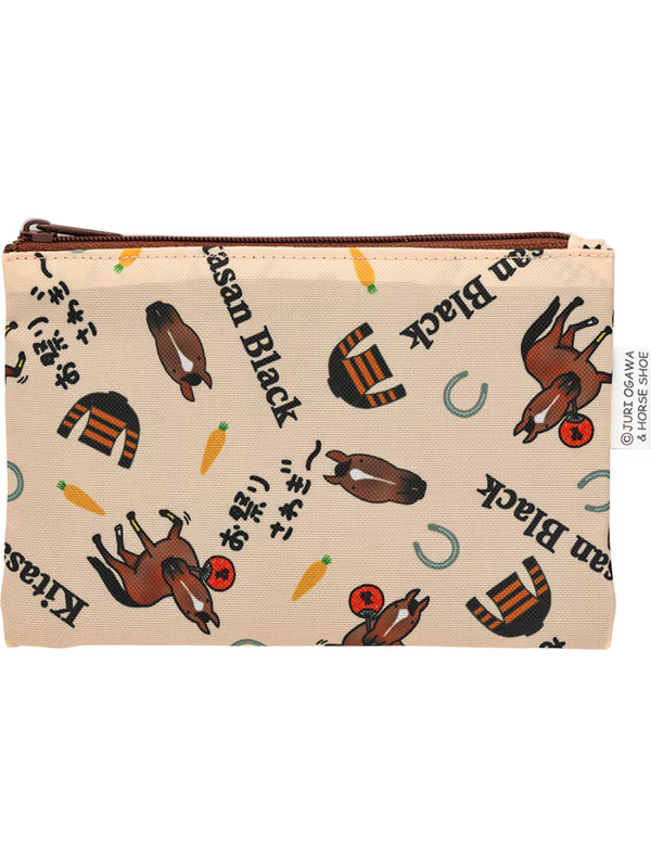 Ogawa Juri Kitasan Black Coin Purse Horse Illustration Coin Case