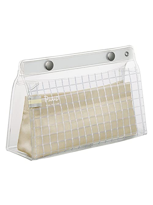 KOKUYO Tool Pencil Case Peep - Transparent Pen Organizer with Inner Storage Case