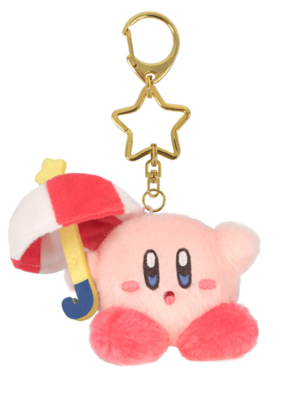 Kirby Mini Plush Mascot Keychain Parasol