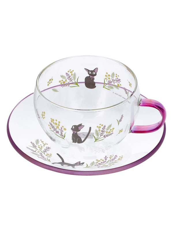 Kiki's Delivery Service Flower Bouquet Glass Cup and Saucer Set