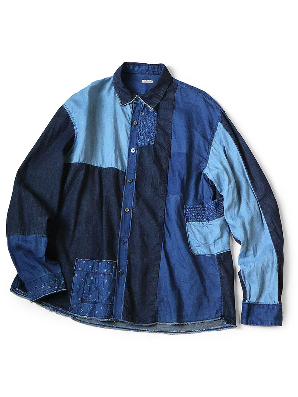 Kapital Cotton and Linen IDG Patch Kathmandu Shirt