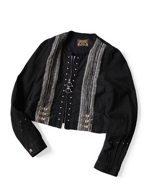 Kapital 12oz Arrow Pattern Jacquard Denim Bolero Jacket