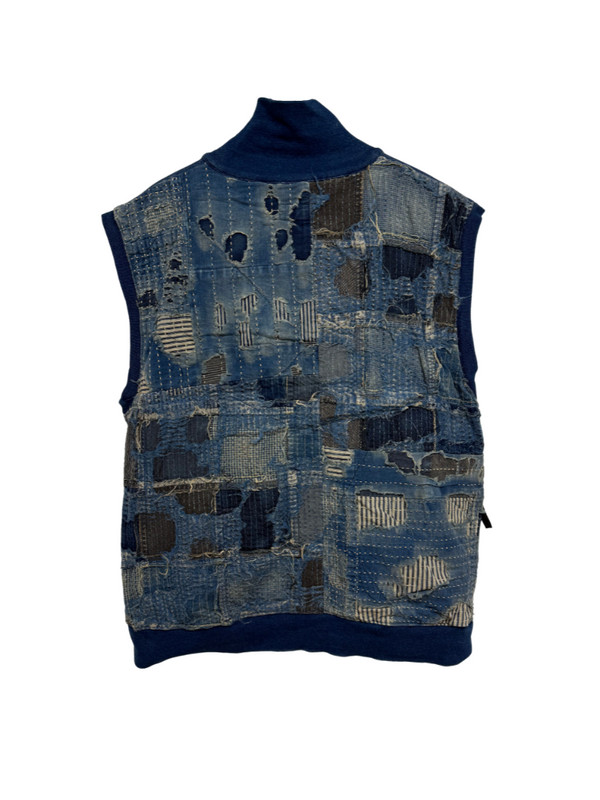 KAPITAL IDG fleece BORO half zip vest