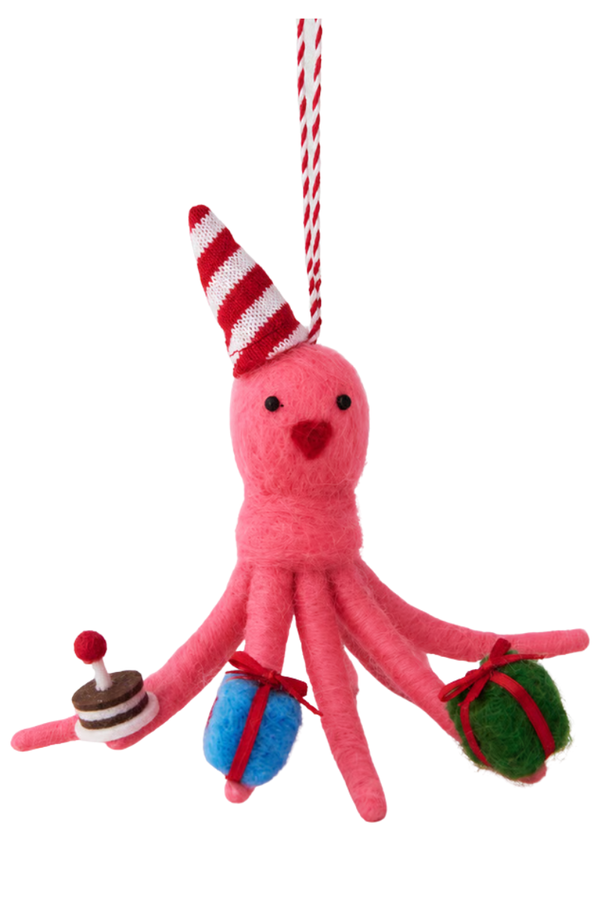 KIKA Wool Felt Octopus Christmas Ornament