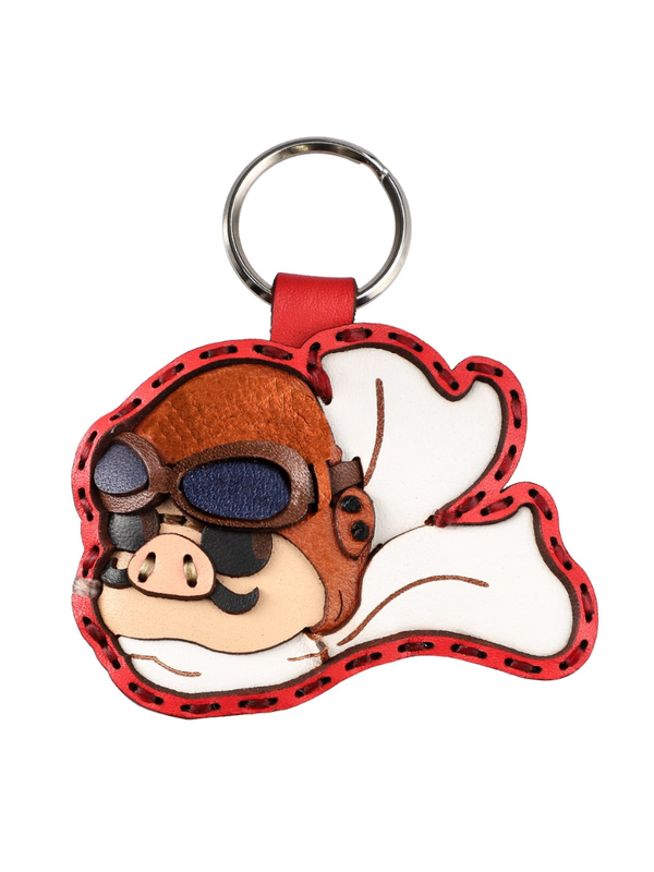 Porco Rosso Porco Leather Keyring Handmade Cow Leather Key Holder