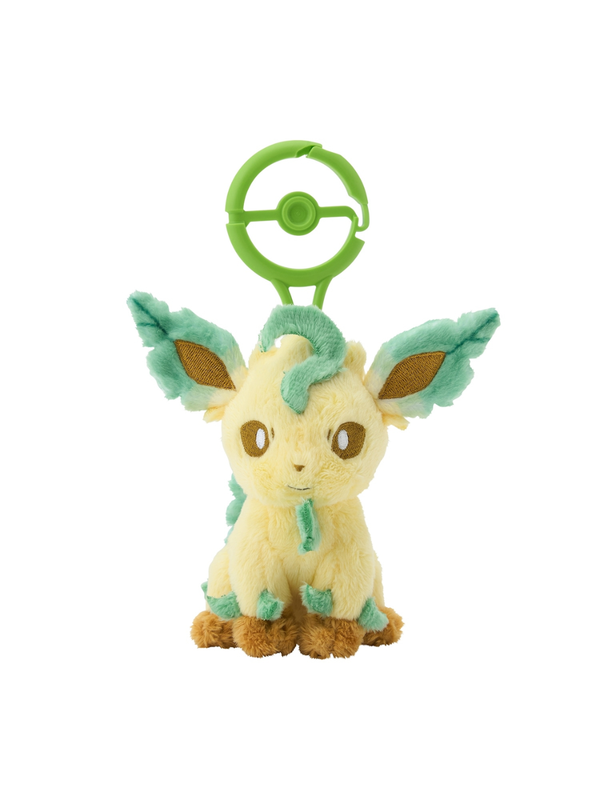 Pokemon Leafeon Mascot Plush with Poke Ball Carabiner Bag Charm