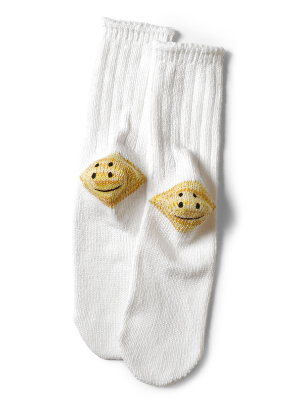 Kapital 56-ply 3x1 rib RAINBOWY HAPPY HEEL socks