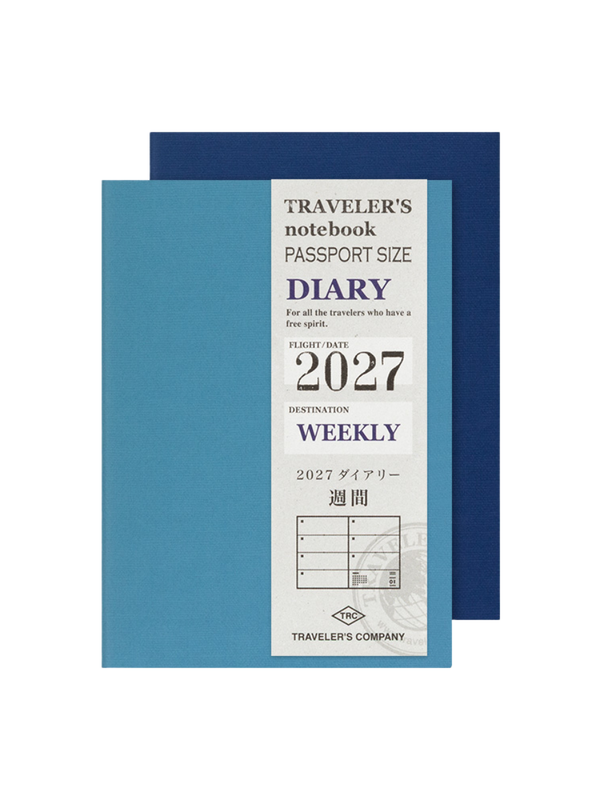 TRAVELER'S notebook Passport Size 2027 Weekly Diary Refill 2-Book Set