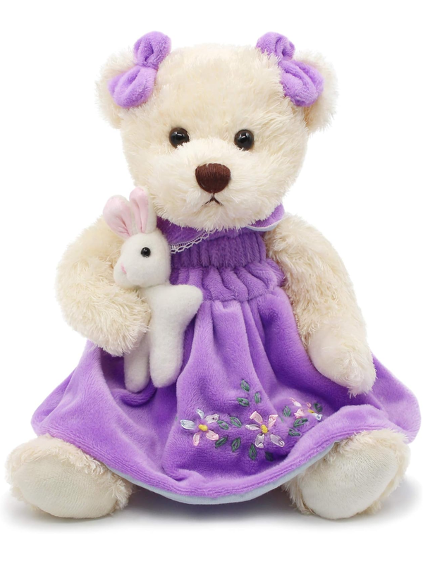 Oitscute Teddy Bear Plush Toy Purple Dress