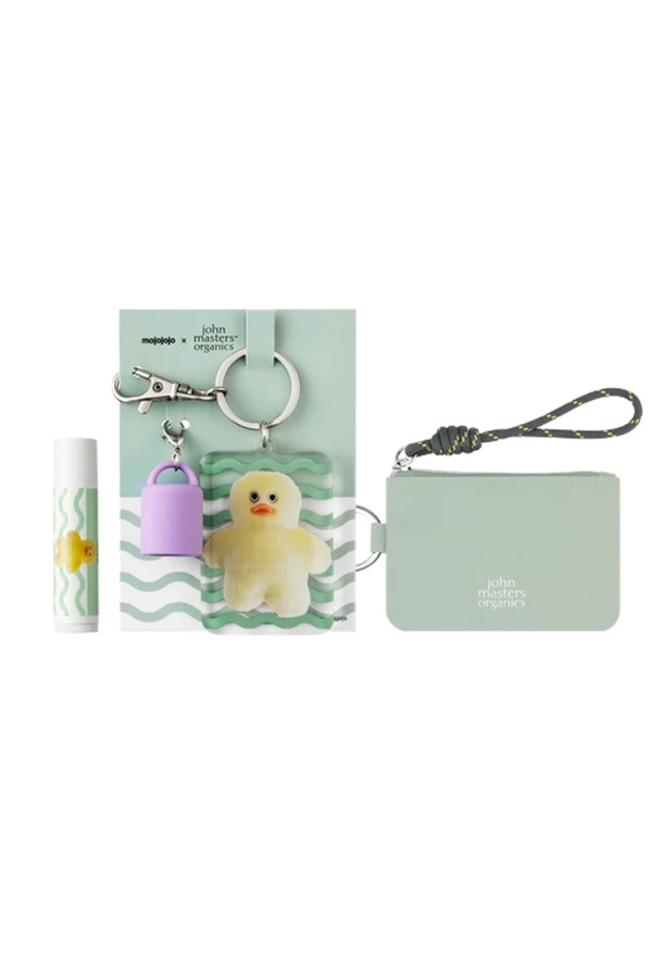 mojojojo × John Masters Organics Lip Calm Keychain & Green Charm Pouch Set