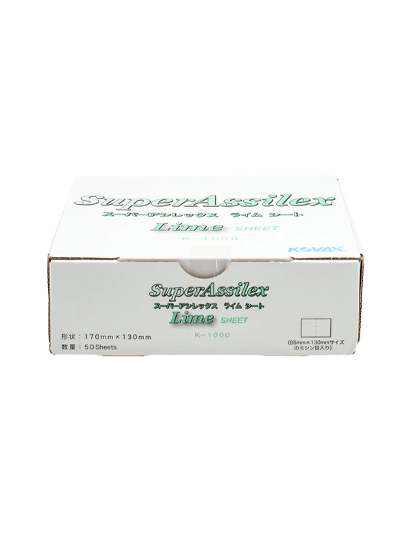 KOVAX Super Assilex Lime Sheet K-1000 Hook & Loop Sanding Sheets Box of 50
