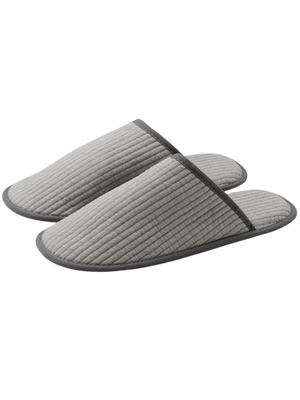 MUJI Cotton Quilted Line Slippers