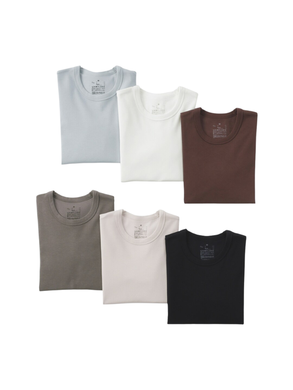 MUJI Women's Cooling Sweat-Resistant Crew Neck Short-Sleeve T-Shirt