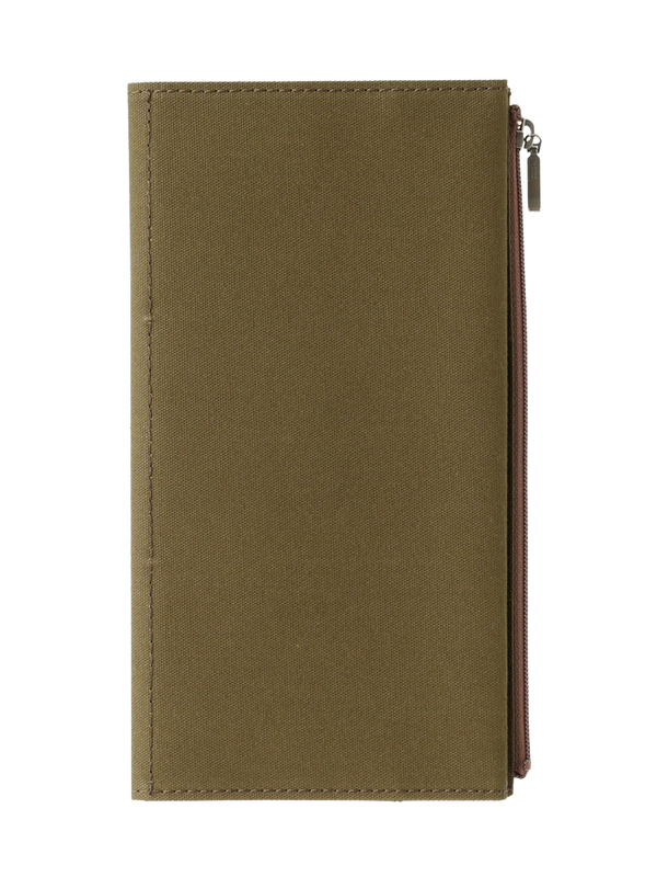 TRAVELER'S notebook Regular Size Cotton Zipper Case – Olive