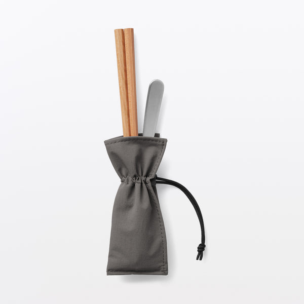 MUJI Nylon Cutlery Pouch – Gray or Beige