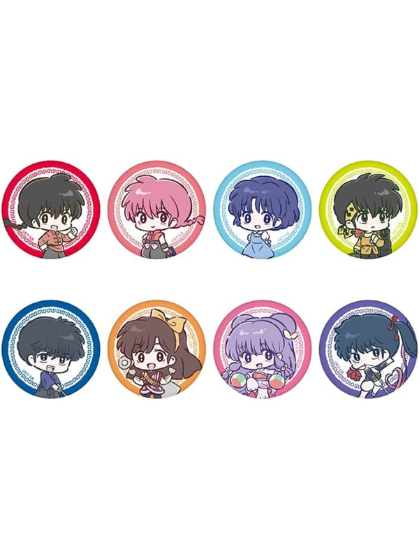 Ranma 1/2 Deformed Trading Can Badge Set Complete Box 8pcs