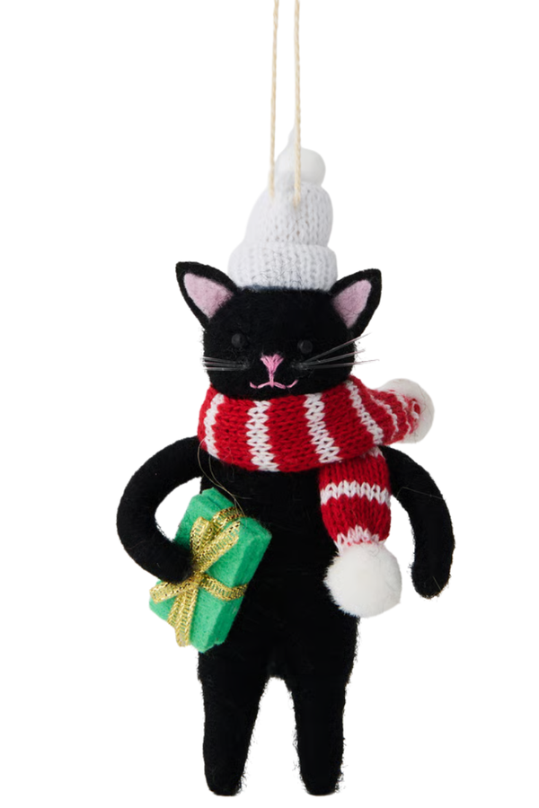 KIKA Wool Felt Cat Christmas Ornament