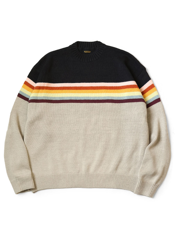 Kapital 5G Cotton Knit RAINBOW PECKISH RAINBOWY Crew Knit Sweater