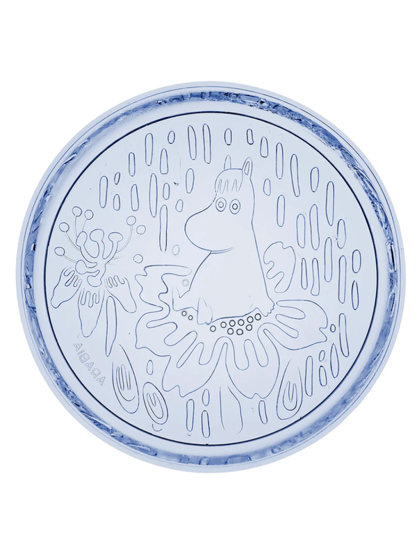 Moomin Glass Plate 15.5cm Aqua Blue