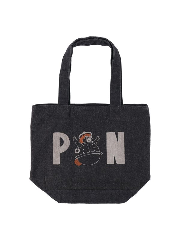 Pom Poko Shokichi Black Denim Tote Bag