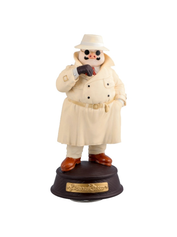 Porco Rosso Porcelain Music Box Porco in Trench Coat Figure