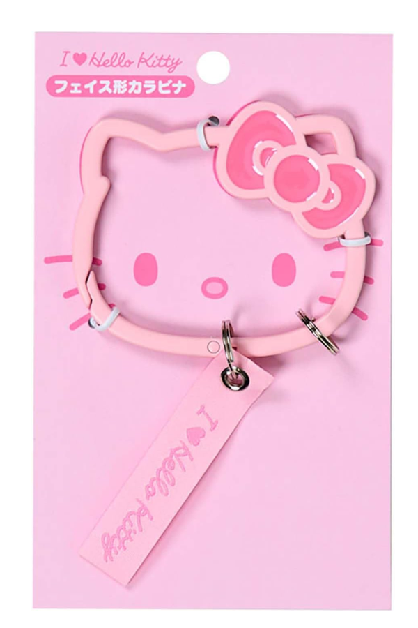 Sanrio Hello Kitty Pink Face-Shaped Carabiner Keychain