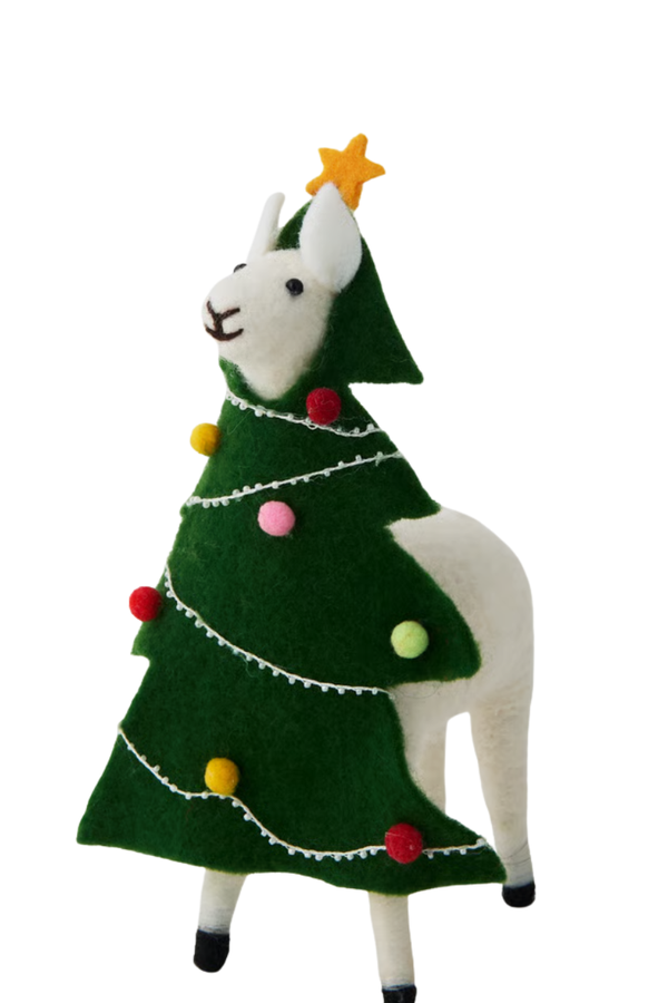 KIKA Wool Felt Alpaca Christmas Tree Ornament M