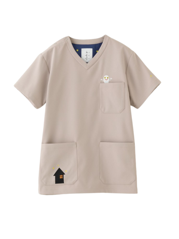 Scrub Canvas Club The Ghost in the Picture Book Unisex Scrub Top