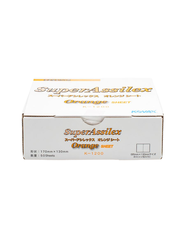 KOVAX Super Assilex Orange Sheet K-1200 Hook & Loop Sanding Sheets Box of 50