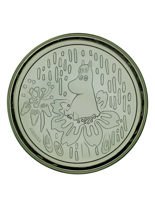 Moomin Glass Plate 15.5cm Pine Green