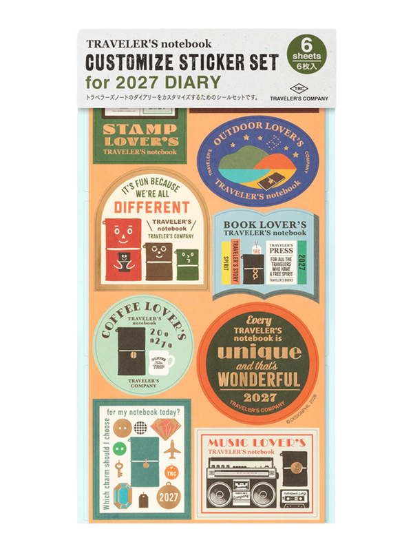 TRAVELER'S notebook 2027 Diary Customization Sticker Set