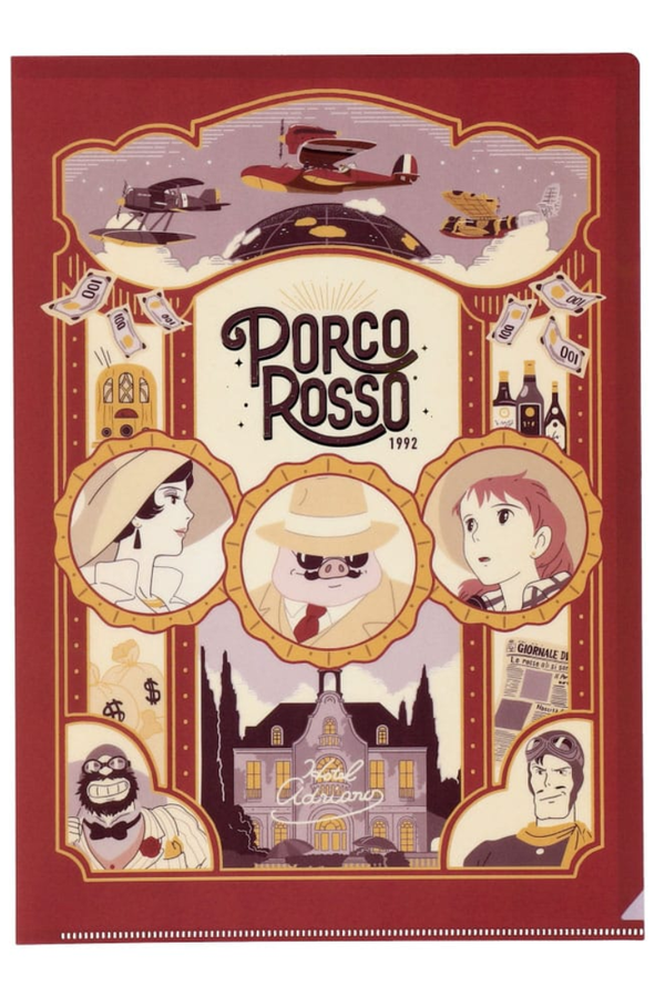 Porco Rosso Retro Frame A4 Clear File Folder