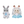 Load image into Gallery viewer, Baby Pair Set "Lovely Wedding" - Chocolate Rabbit Baby Krem &amp; Cotton Rabbit Baby Charlie (Wedding Attire)
