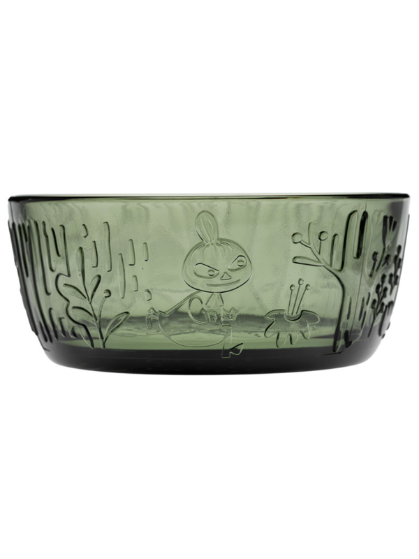 Moomin Glass Bowl 350ml Pine Green