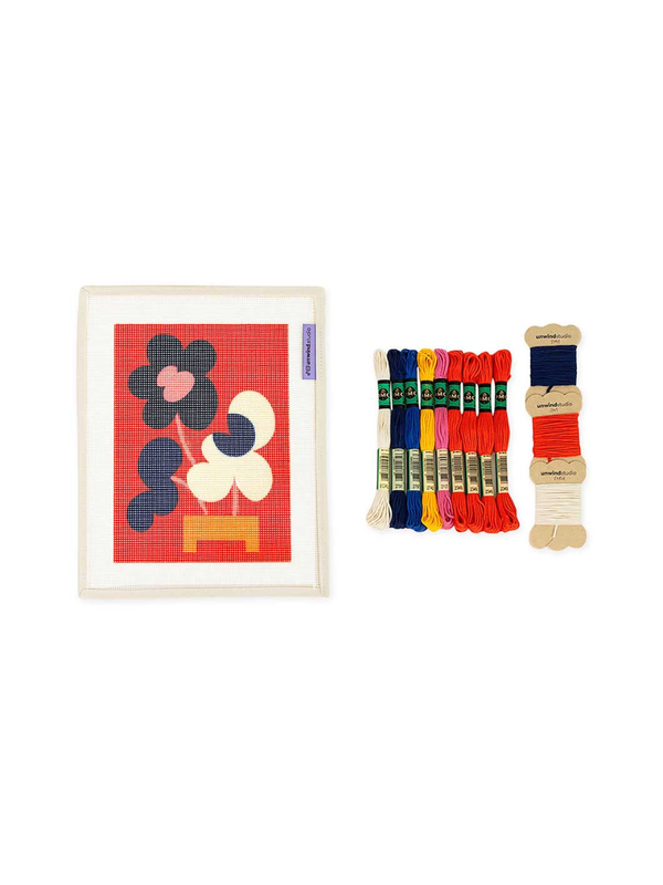 MoMA Mickebana Flower Trio Needlepoint Kit DIY Embroidery Set