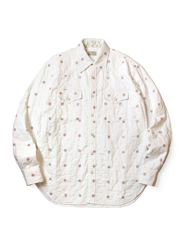 Kapital Cotton Quilted Bean Pattern Print Husky Western Shirt