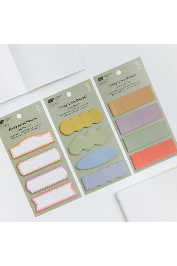 Hobonichi TSUKI no IRO Sticky Notes Frame Shapes Guide