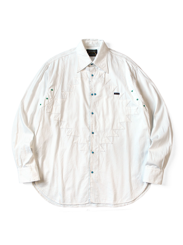 Kapital 5.5oz White Denim Thunderbird Husky Western Shirt