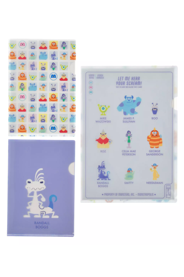 Disney Pixar Monsters Inc. 25th Anniversary Clear File Folder Set
