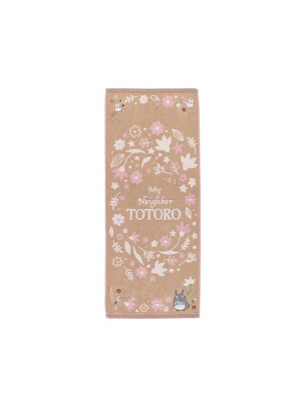 My Neighbor Totoro Antique Leaf Face Towel Organic Cotton Embroidered