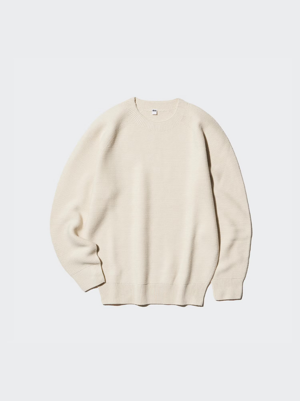 UNIQLO 3D Knit Sweater S-4XL Long-Sleeve Crew-Neck Pullover