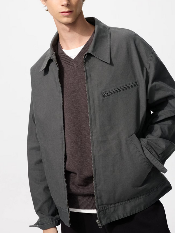 Uniqlo Unisex Vintage Workwear Inspired Zip-Up Blouson Jacket