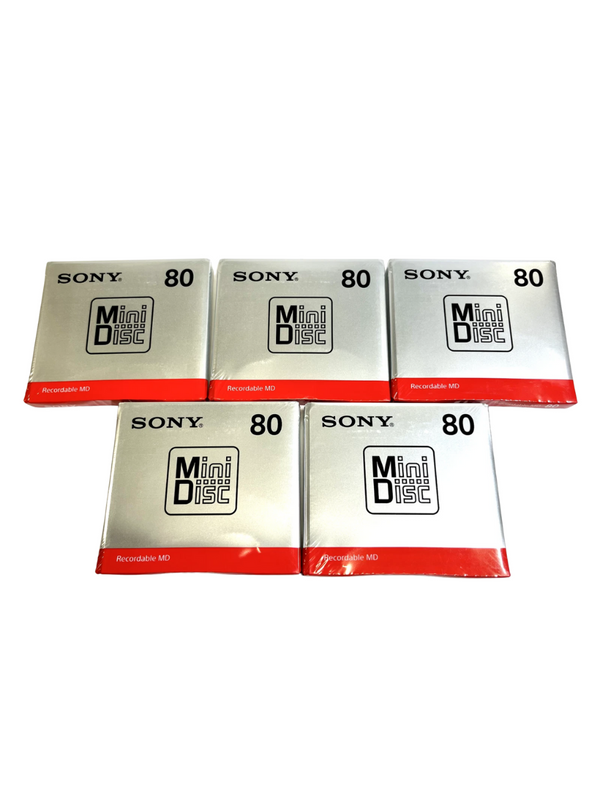 Sony MD 80 Minidisc Minutes Blank Recordable MD MDW80T Set of 5