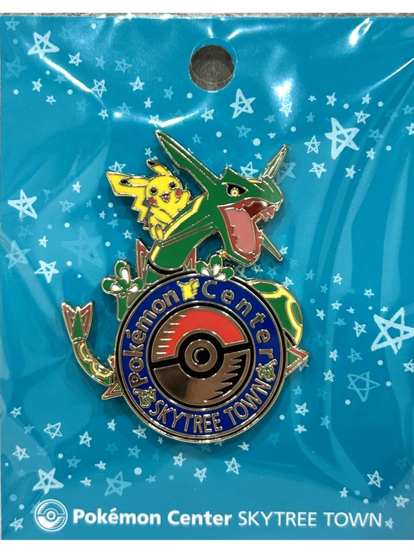 Pokemon Center Skytree Town Exclusive Pikachu Rayquaza Logo Pin Badge