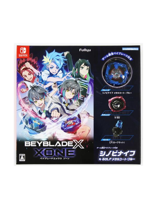 Beyblade X: XONE Game with Exclusive Rare Bey "Shinobi Knife 4-60LF Metal Coat Blue"