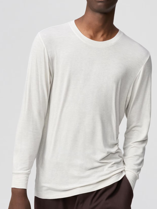 UNIQLO Extra Warm HEATTECH Cashmere Blend Crew Neck T-Shirt 9/10 Sleeve