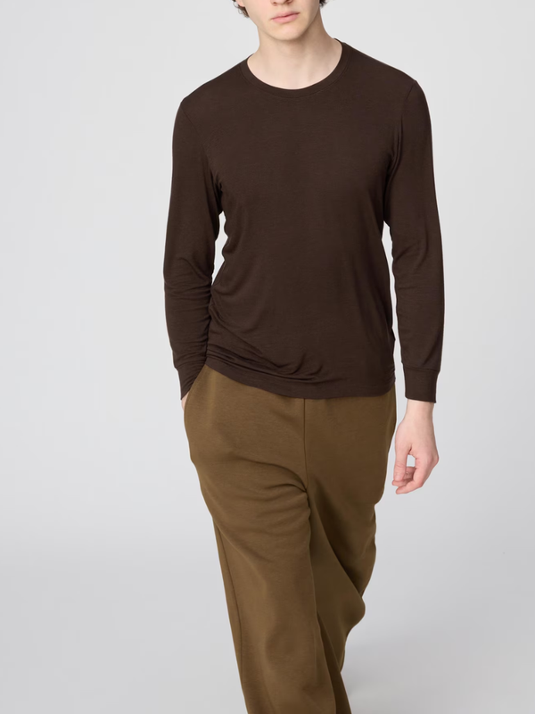 UNIQLO Extra Warm HEATTECH Cashmere Blend Crew Neck T-Shirt 9/10 Sleeve